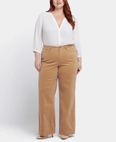 Nydj Plus Corduroy Teresa Wide Leg Pants