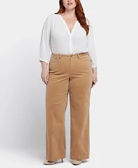 Nydj Plus Corduroy Teresa Wide Leg Pants