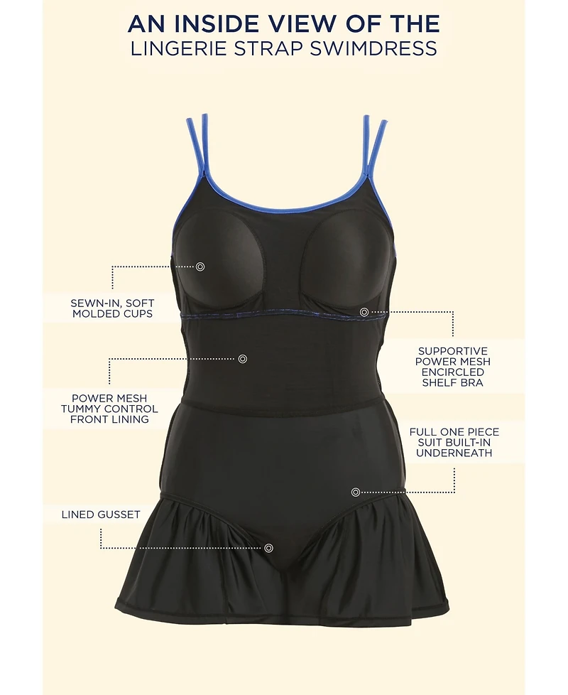 Swimsuits for All Women's Lingerie Strap Swimdress