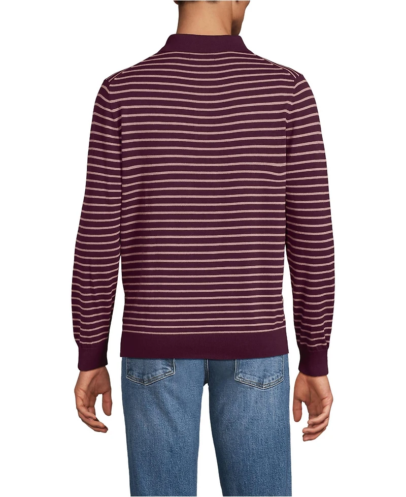 Lands' End Men's Long Sleeve Cotton Sweater Polo