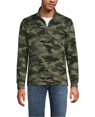 Lands' End Big & Tall Bedford Rib Casual Quarter Zip Sweater