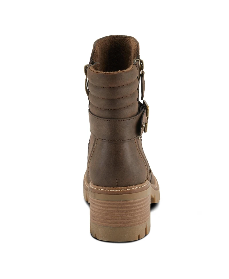 Spring Step Smokies Lug Sole Booties with Buckle Accent and Water-Resistant Finish