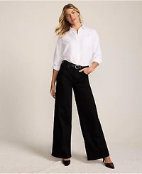 Lands' End Women's Denim High Rise Extra Wide Leg Jeans