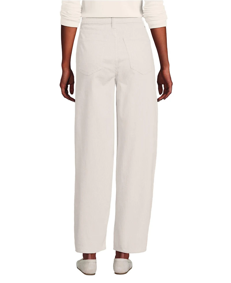 Lands' End Women's Corduroy High Rise Barrel Leg Ankle Pants