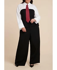 Eloquii Women's Plus Bustier Button Up Twofer