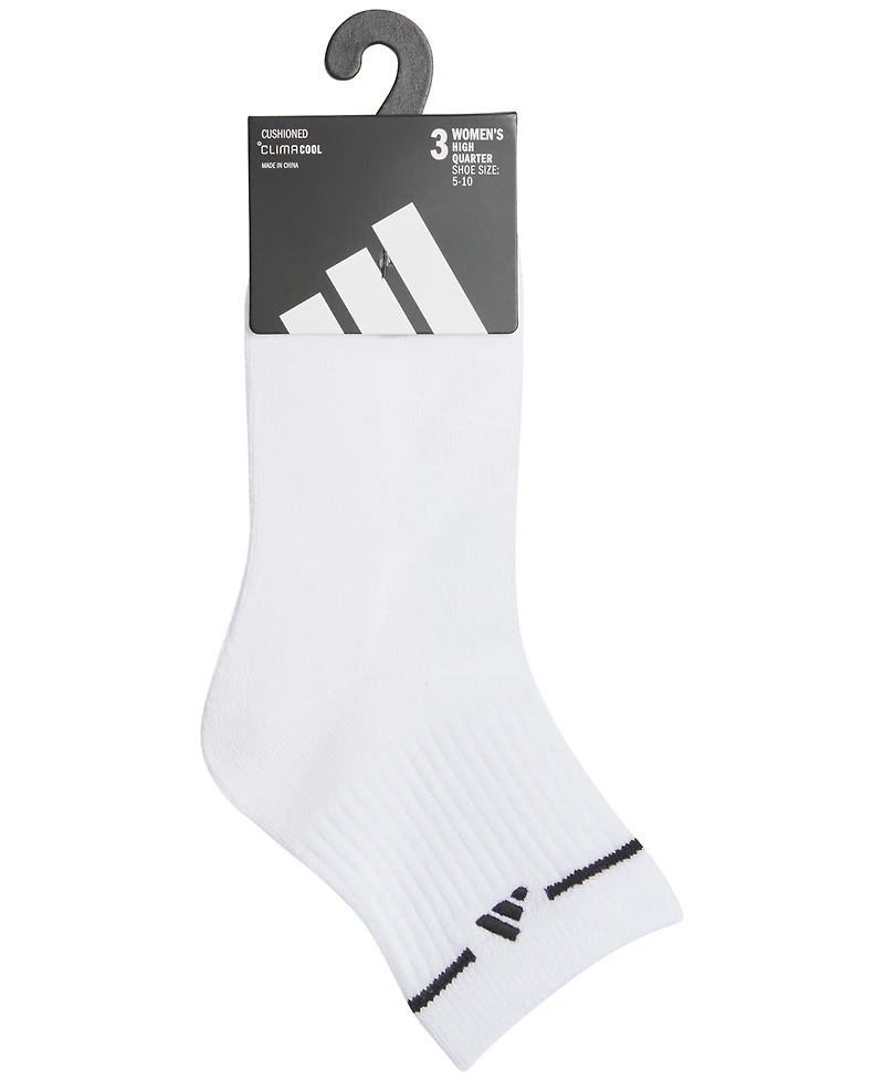 adidas Women's Cushioned Sport 3.0 3-Pack High Quarter Socks