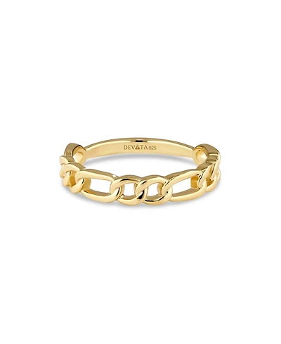 Devata Figaro Link Ring in Gold Plated Sterling Silver