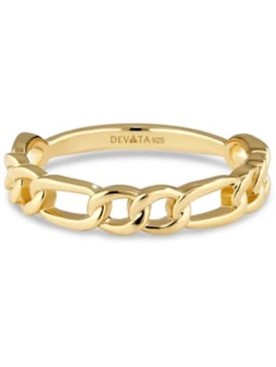 Devata Figaro Link Ring In Gold Plated Sterling Silver Size 6