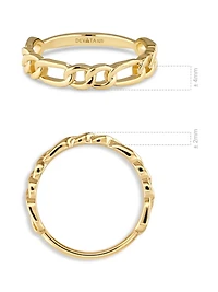 Devata Figaro Link Ring Gold Plated Sterling Silver, 9