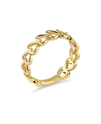 Devata Open Heart Ring in Gold Plated Sterling Silver