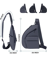 Anti Theft Travel Bag, Crossbody Bags Chest Sling Bag Purses for Women Men Black Right