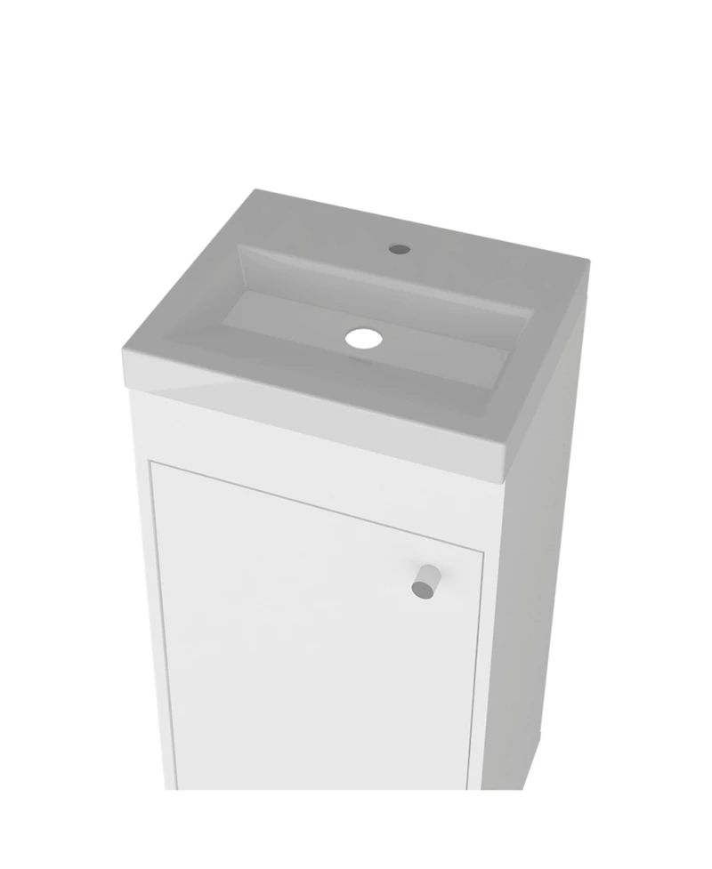 Depot E-Shop Valdez Bathroom Vanity, 1 Door, 4 Legs, 2 Shelves, White