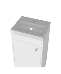 Depot E-Shop Valdez Bathroom Vanity, 1 Door, 4 Legs, 2 Shelves, White