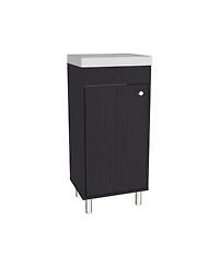 Depot E-Shop Valdez Bathroom Vanity, 1 Door, 4 Legs, 2 Shelves, White