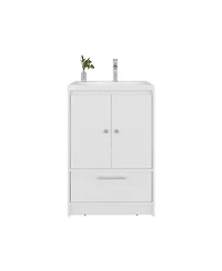 Olney Bathroom Vanity, 2 Doors, 1 Drawer, Black Wengue