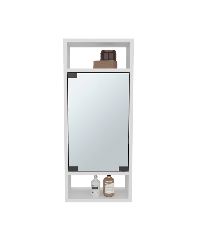 Depot E-Shop Sayre Medicine Cabinet, 1 Door, 5 Shelves, 1 Mirror, White