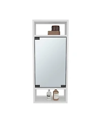 Depot E-Shop Sayre Medicine Cabinet, 1 Door, 5 Shelves, 1 Mirror, White