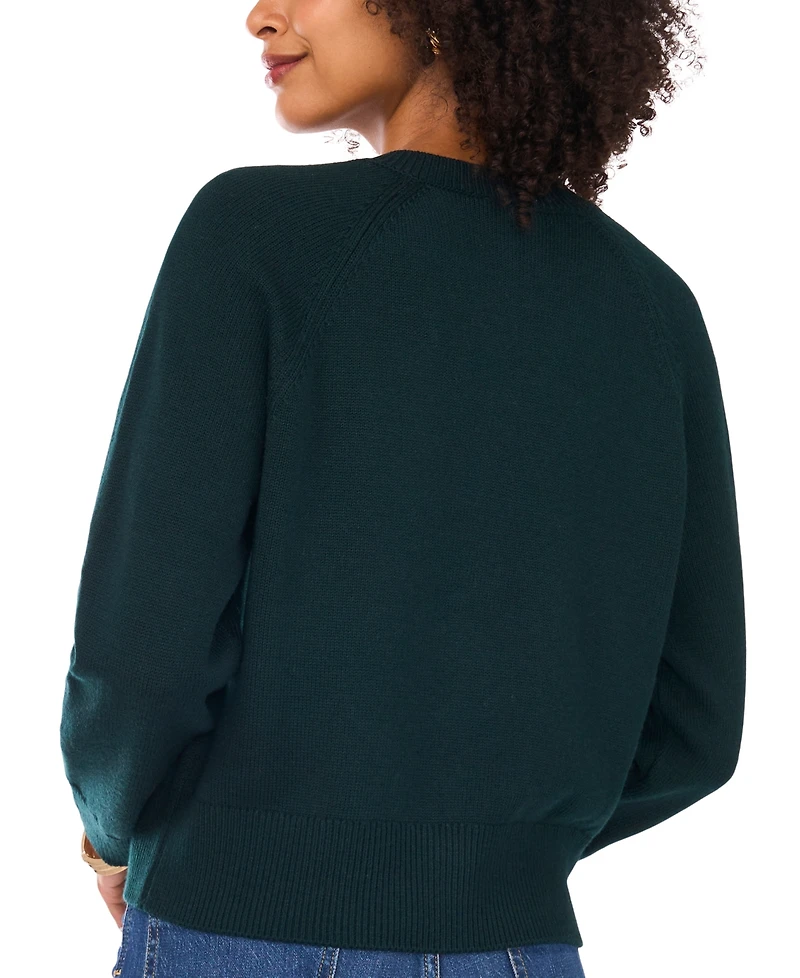 Vince Camuto Women's Raglan Crewneck Cardigan
