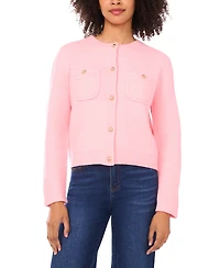 CeCe Women's Long Sleeve Patch Pockets Cardigan