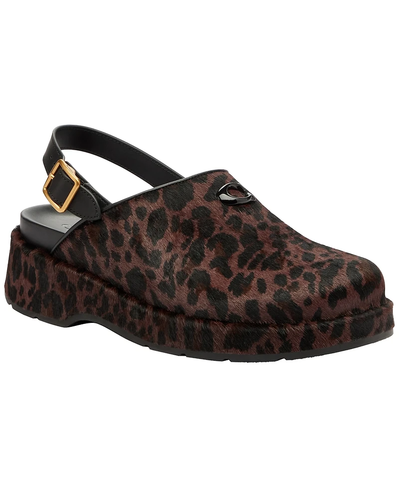 Coach Women's Sculpted C Round Toe Platform Clogs