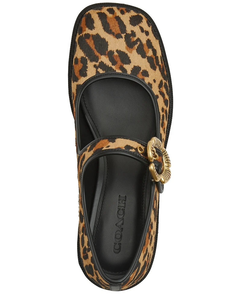 Coach Women's Tea Rose Mary Janes Round Toe Flats