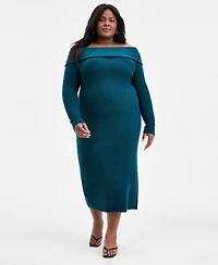 Bar Iii Trendy Plus Merlyn Off-The-Shoulder Dress, Macy's Exclusive