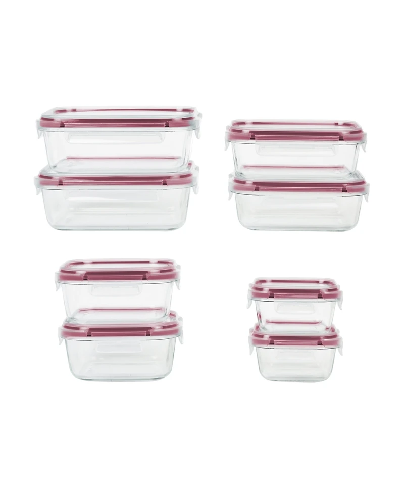 Sedona Kitchen 16-Pc. Fluted Glass Storage Set with Lid