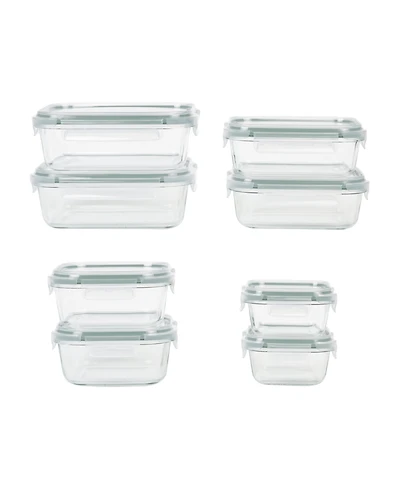 Sedona Kitchen 16-Pc. Fluted Glass Storage Set with Lid