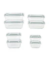 Sedona Kitchen 16-Pc. Fluted Glass Storage Set with Lid