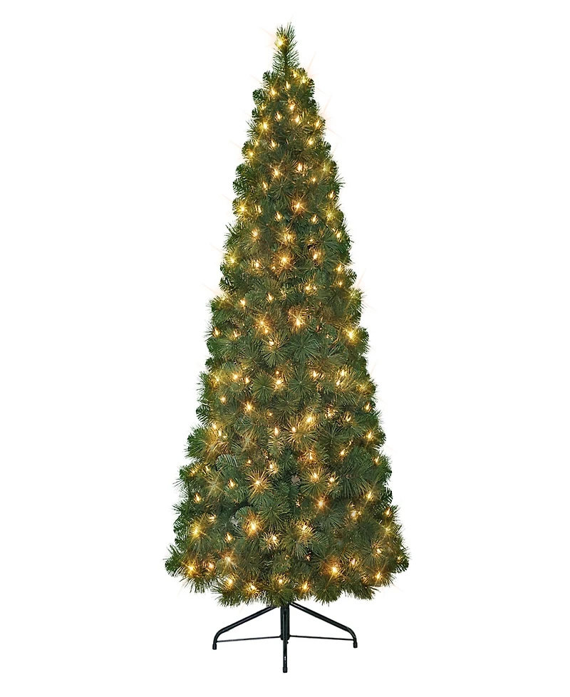 6.5' Pre-Lit Wall Half Tree with 150 Underwriters Laboratories Clear Incandescent Lights, 437 Tips