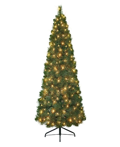 6.5' Pre-Lit Wall Half Tree with 150 Underwriters Laboratories Clear Incandescent Lights, 437 Tips