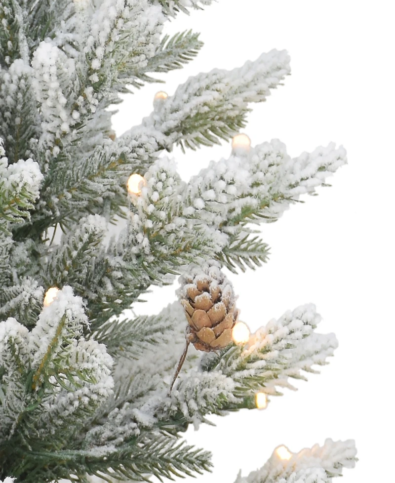 Puleo 3' B/O Potted Flocked Tree with 50 Warm White Led Light, 458 Tips