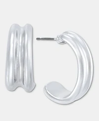 On 34th Medium Textured C-Hoop Earrings, 1", Macy's Exclusive
