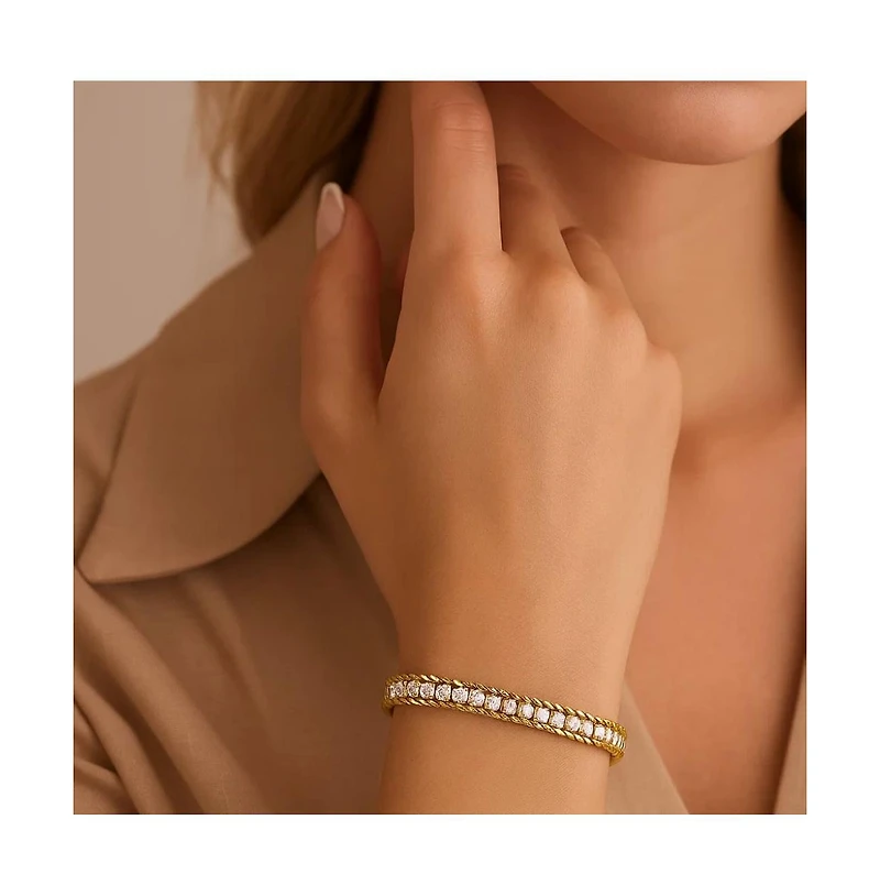 Amelia Sparkle Stack Adjustable Cz Chain Bracelet