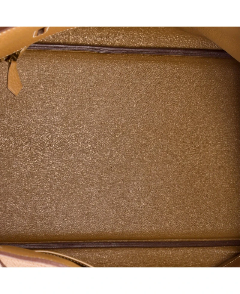 Pre-Owned Hermes Birkin 40 Handbag Brown Fjord with Gold Hardware