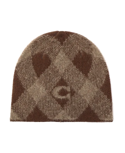 Coach Argyle Knit Stretch-Fit Beanie