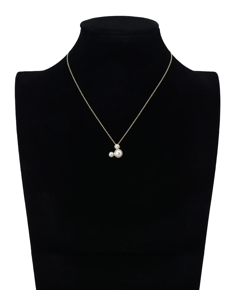 Disney Glass Cultivated Pearl Mickey Pendant Necklace and Hoop Earring Set