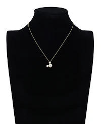 Disney Glass Cultivated Pearl Mickey Pendant Necklace and Hoop Earring Set