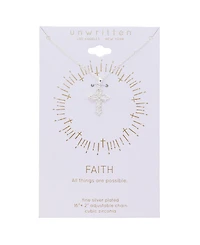 Unwritten Cubic Zirconia Cross Pendant Necklace
