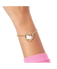 Hello Kitty Heart Link Bracelet in Gold-Tone