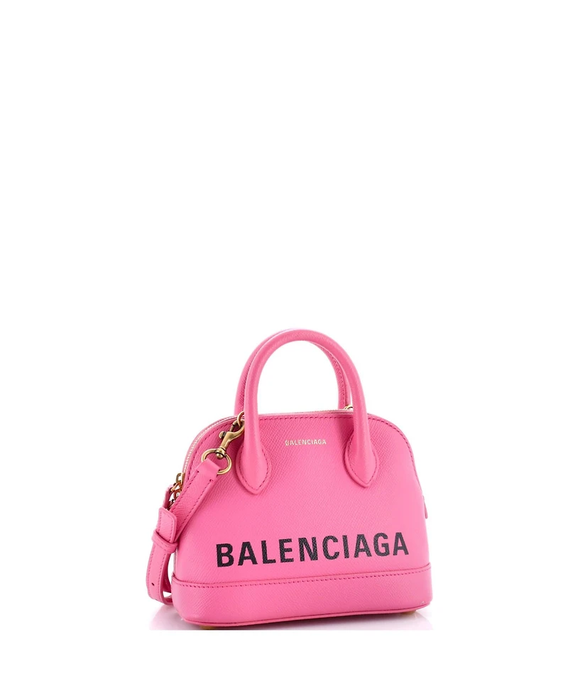 Pre-Owned Balenciaga Xxs Logo Ville Bag Leather