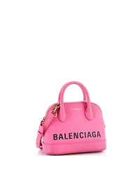 Pre-Owned Balenciaga Xxs Logo Ville Bag Leather
