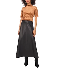 Vince Camuto Women's Short Sleeve Mock Neck Top