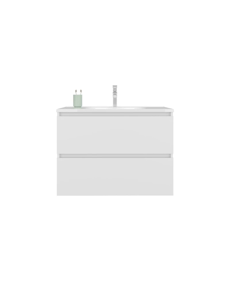 Depot E-Shop Depew Bathroom Vanity, 2 Drawers, White