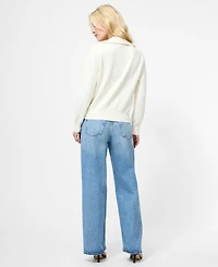 Fcuk Women's Sloane Knit Collar V-Neck Sweater