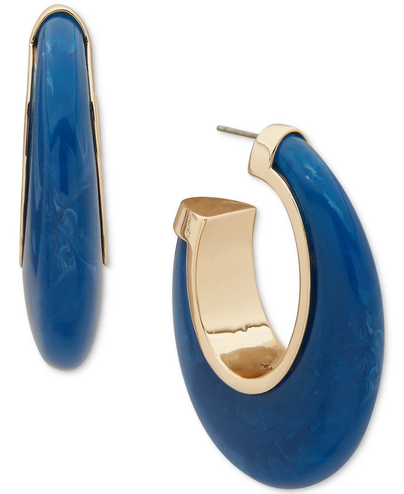 Dkny Open Blue Resin Hoop Earrings