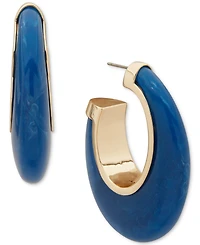 Dkny Open Blue Resin Hoop Earrings
