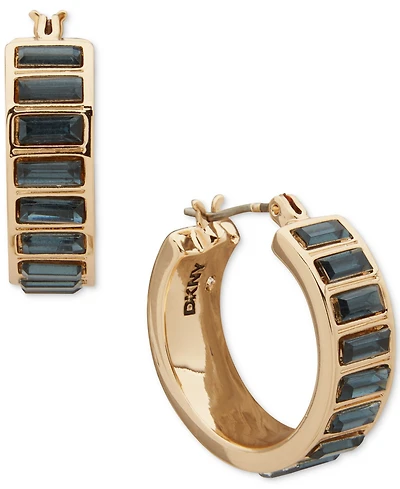 Dkny Polished Stone Hoop Earrings