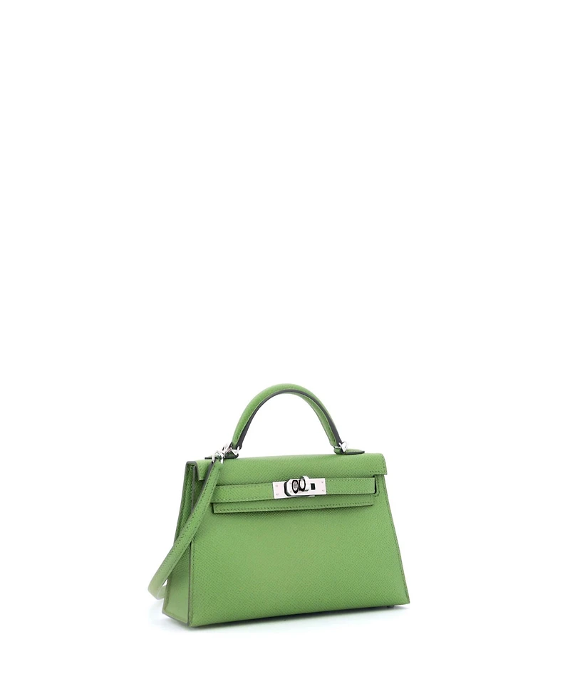 Pre-Owned Hermes Kelly Handbag Epsom with Palladium Hardware