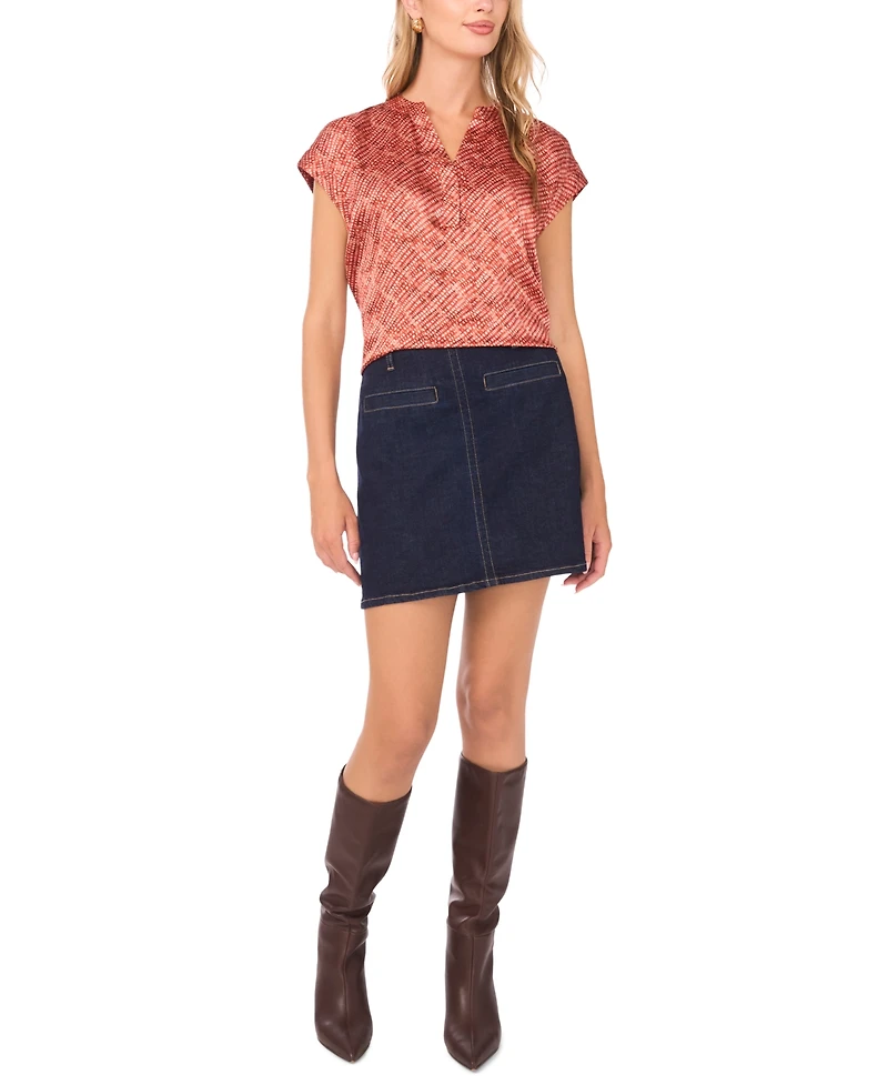 Vince Camuto Women's V-Neck Front Placket Blouse